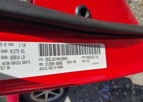 2010 Dodge Challenger Se z USA, uszkodzony, nr VIN 2B3CJ4DV4AH180041